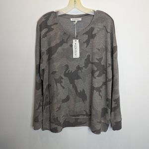 Workshop NWT Camo Long Sleeve sweatshirt top